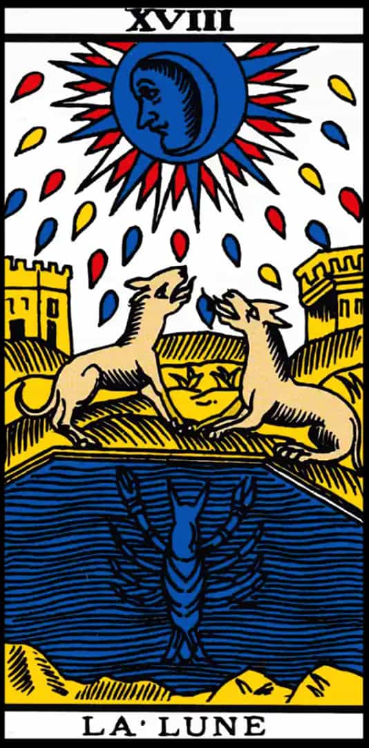 Carta del Tarot La Luna Carta del Tarot La Luna